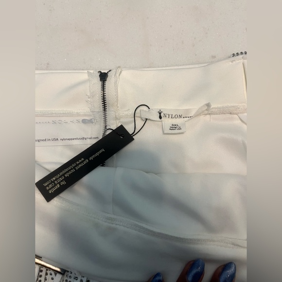 COWBOY KILLER CRYSTAL FRINGE MINI SKORT IN WHITE - Picture 5 of 12